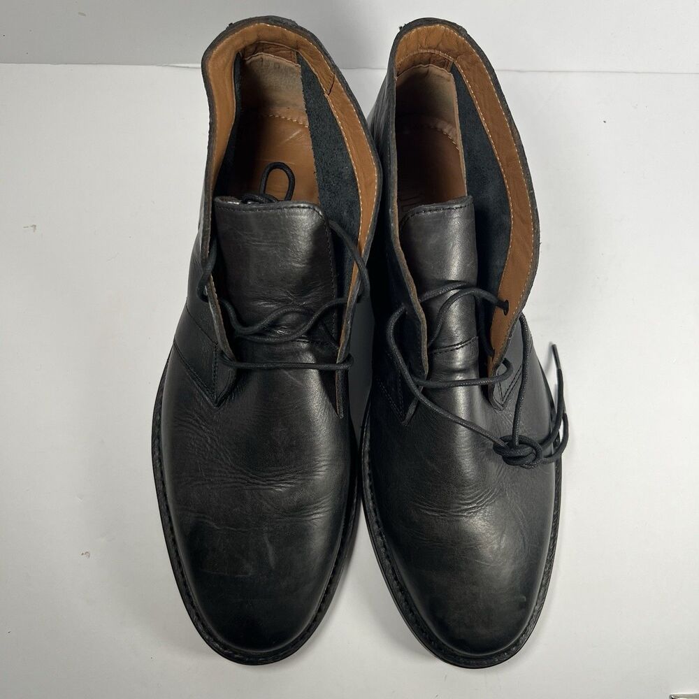 Frye Paul Chukka Boots Black Leather Lace Up Ankle Shoes Men's Size 10 M - Picture 6 of 9
